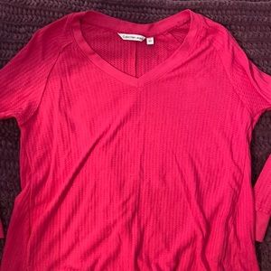 Calvin Klein hot pink top. Flares out at bottom